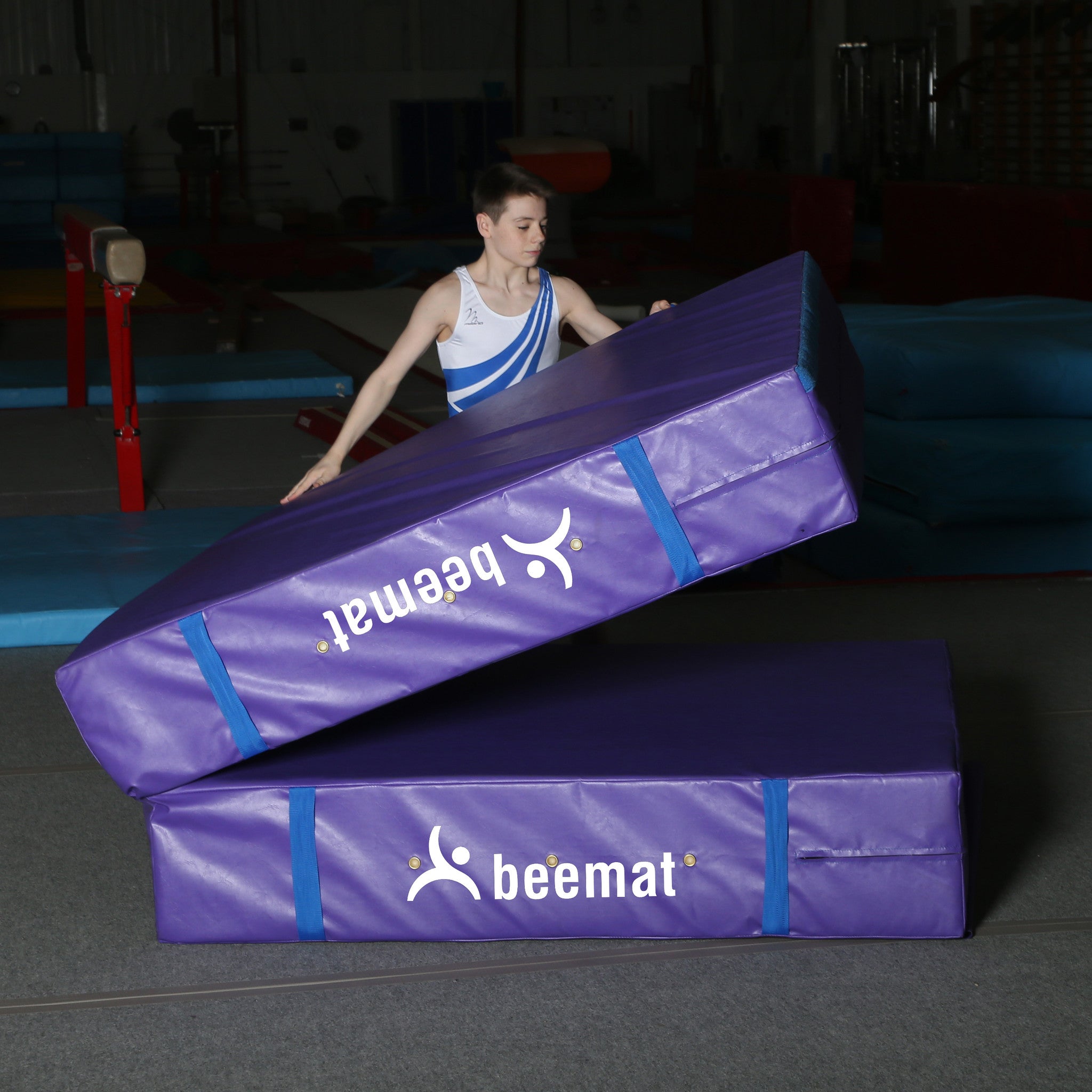 Gymnastic crash mats used on sale